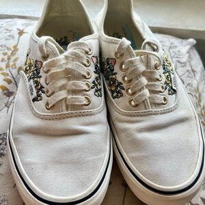 Vans Authentic SF Trippy Floral Mushroom Skate Shoes size 9.5W/8M